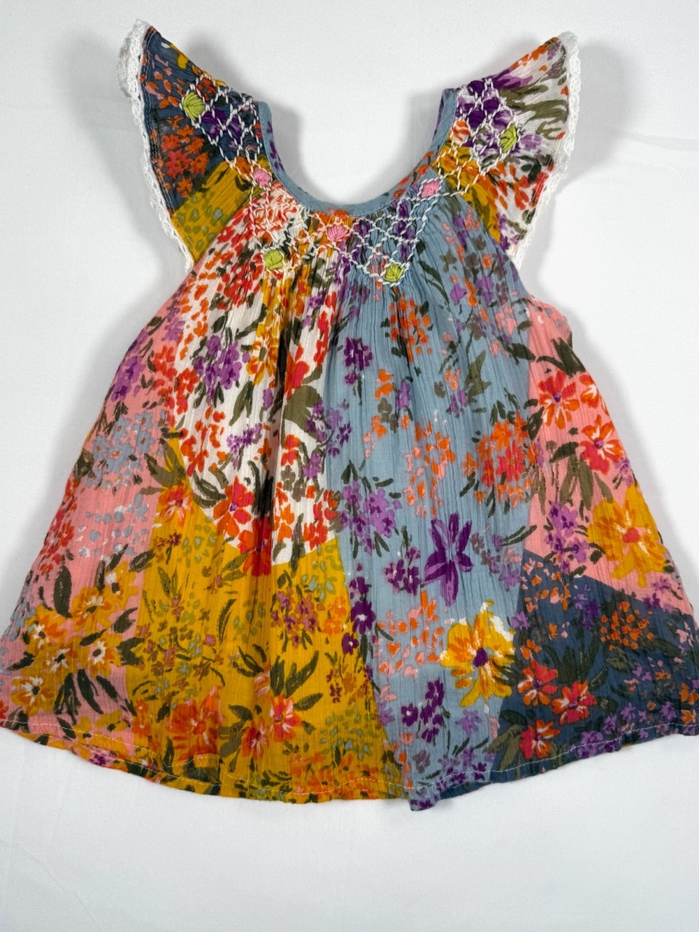 MIMI & MAGGIE Girls' Painted Desert Floral Multicolor Bohemian Dress Size 12M